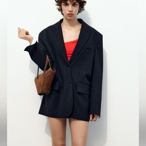 ZARA France oversized pinstripe blazer